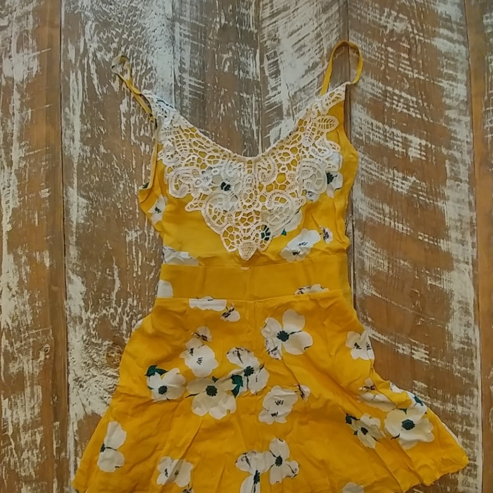 Yellow Floral Romper Size M